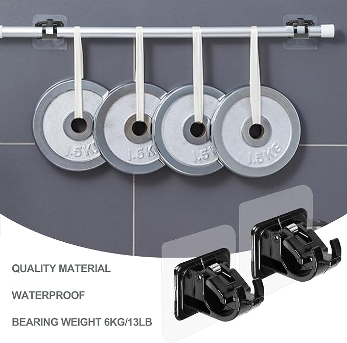 Codoule Self Adhesive No Drill Adjustable Curtain Rod Holder Hooks Brackets | - Image 5