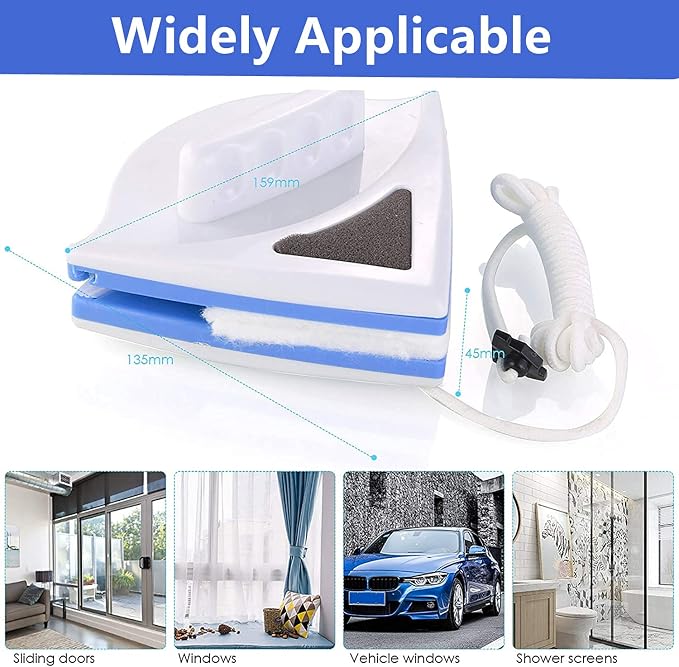 Magnetic Window Cleaner Tool Glass Wiper, Double Sided Window Cleaner Windows - Image 6