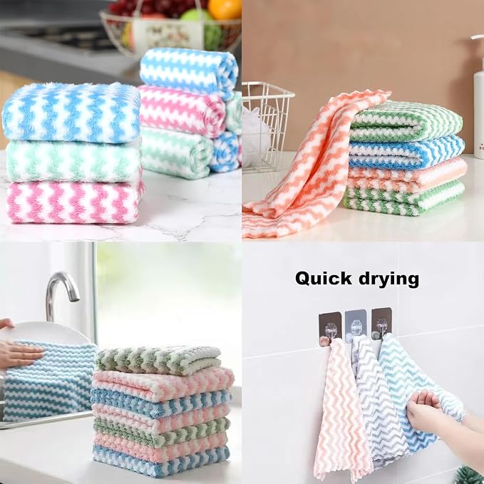 21 Pack Kitchen Towels Dish Towels Microfiber Cleaning Cloths – Ultra-Soft - Image 6
