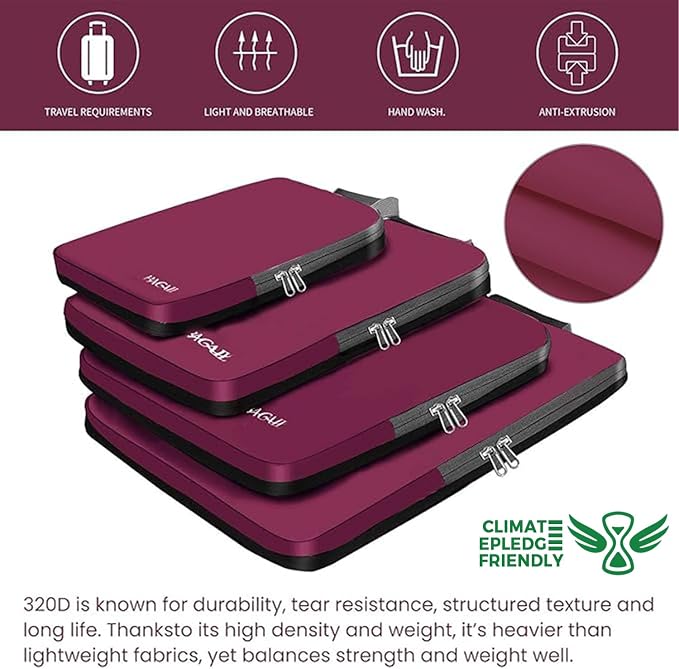BAGAIL 4 Set/6 Set/8 Set Compression Packing Cubes Travel Accessories - Image 5