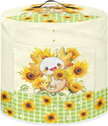 Xoenoiee Axolotl Daisy Sunflower Pattern Kitchen Appliance Dust Covers with Pockets, Electric Pressure Cooker Cover for 8qt Compatible with Crock Pot, Rice Cooker Cover, Large
