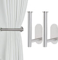 Groleca Adhesive Curtain Holdbacks No Drill Curtain Tiebacks, 2 Pack, Metal by GROLECA