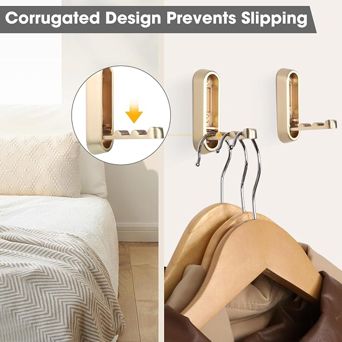 Foldable Wall Hook, 4 Pack, Screw Mounted, Heavy Duty Coat Hooks | 90° Foldable - Image 4