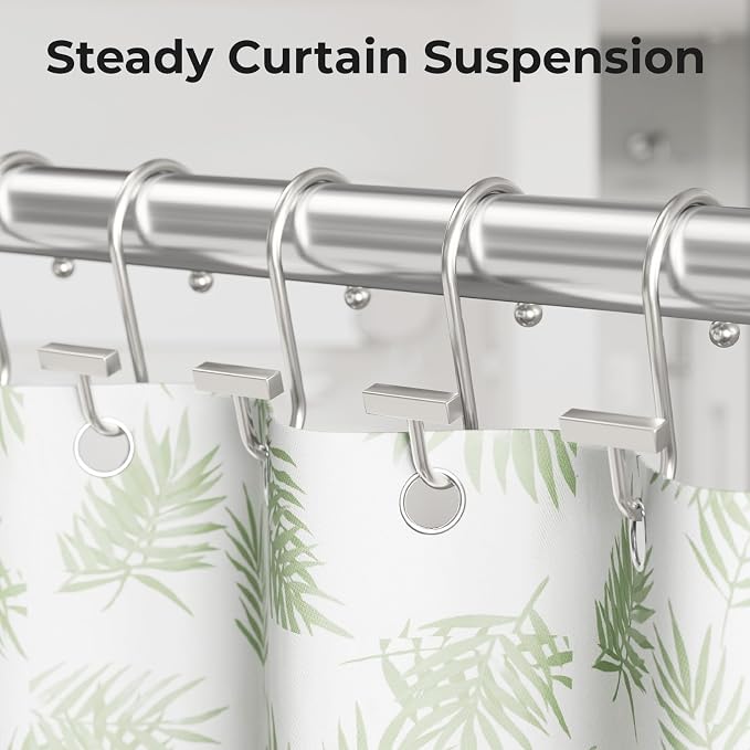 Bathway Shower Curtain Hooks, Shower Curtain Rings Rust Proof, T-Bar Design - Image 5