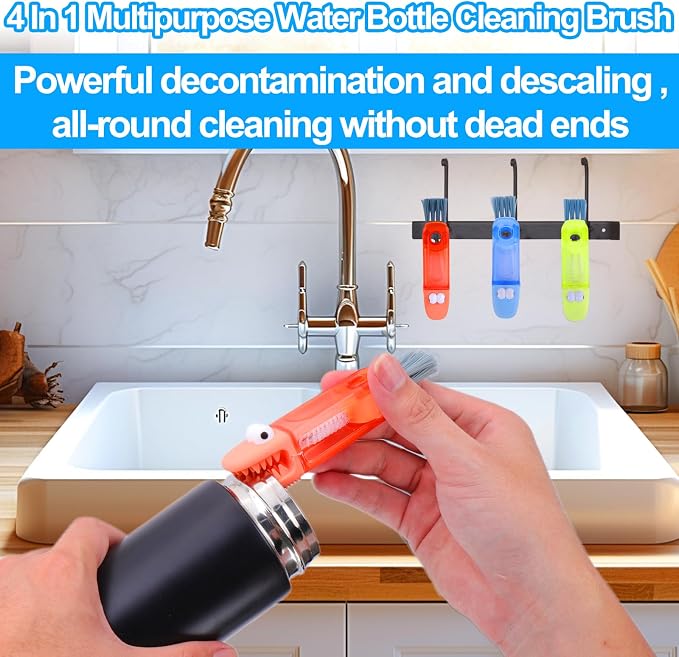 4 in 1 Cup Lid Gap Cleaning Brush Kit, 3 Pack | Multifunctional Water Bottle - Image 2