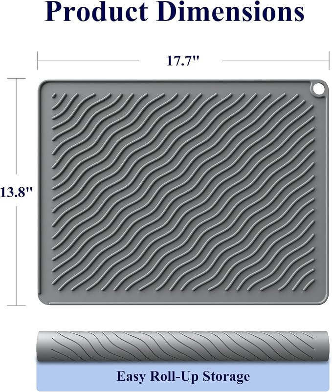 Kitsure 2 Pack Silicone Dish Drying Mat - Image 3