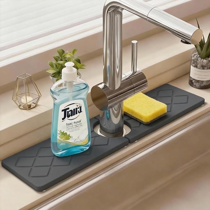 Faucet Mat for Kitchen Sink, Diatomite Stone Sink Tray, Faucet Splash Guard by NSVNSV
