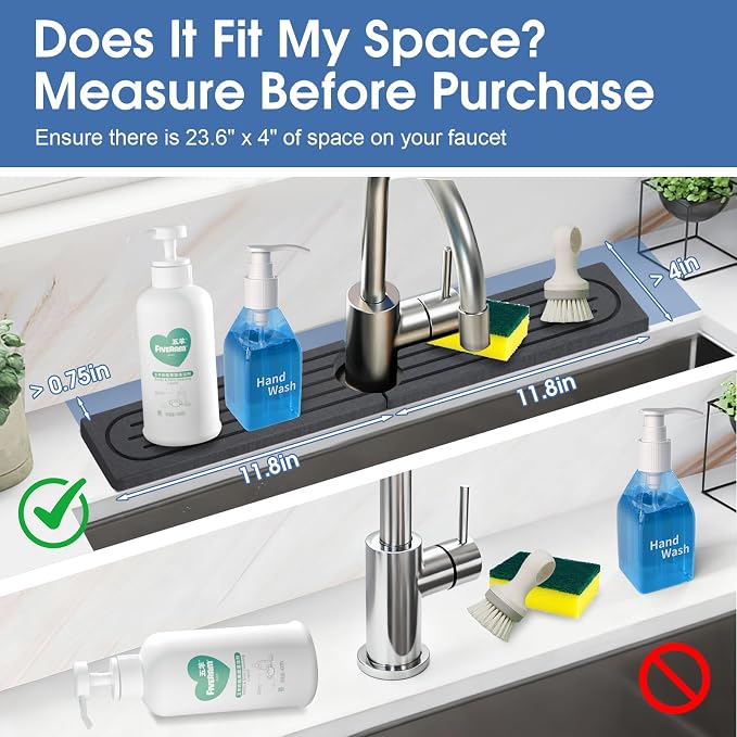 Faucet Mat for Kitchen Sink Protectors, Super Absorbent Faucet Splash Guard - Image 4