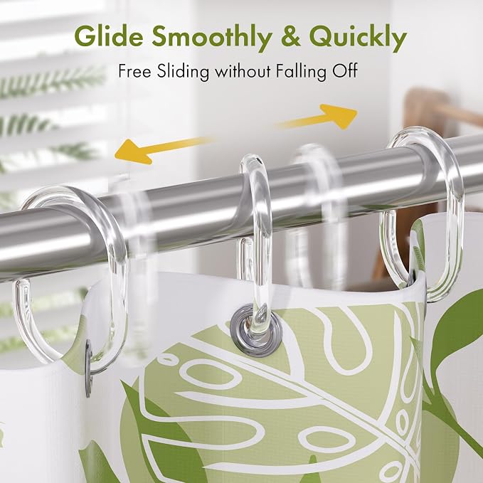 Amazer Shower Curtain Rings, Rust Proof Shower Rings C Shaped Shower Hooks - Image 4