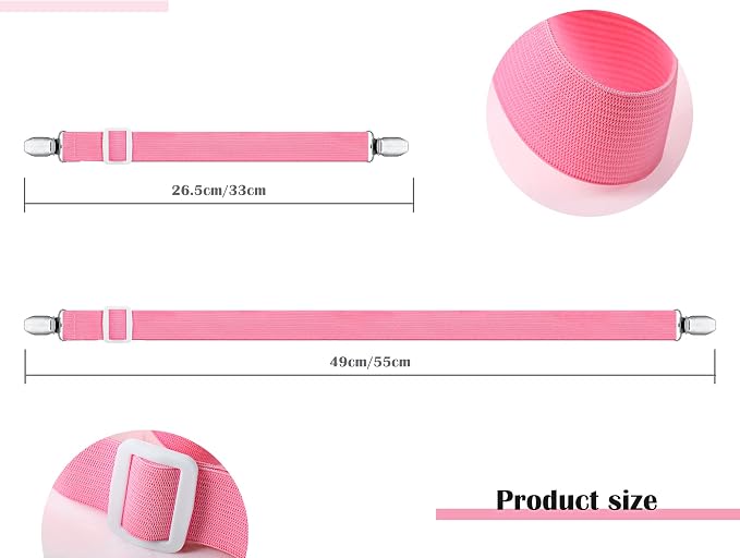 Boao 12 Pcs Bedsheet Strap Elastic Clip, 8-12 Inch Length | Sturdy Metal Clips - Image 4