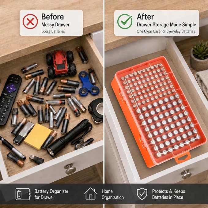 Xuerdon 134-Slot Battery Organizer Storage Case - Image 5