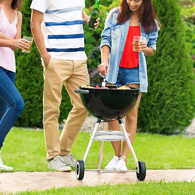 13.4" Diameter Charcoal Grill Ash Catcher Pan Compatible with Weber 22" Kettle Grills, Ash Pan for Grill Replacement Parts