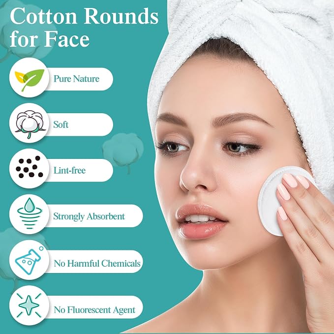 Maxcheck 2000 Pcs Cotton Rounds Bulk, Makeup Remover Pads - Image 4