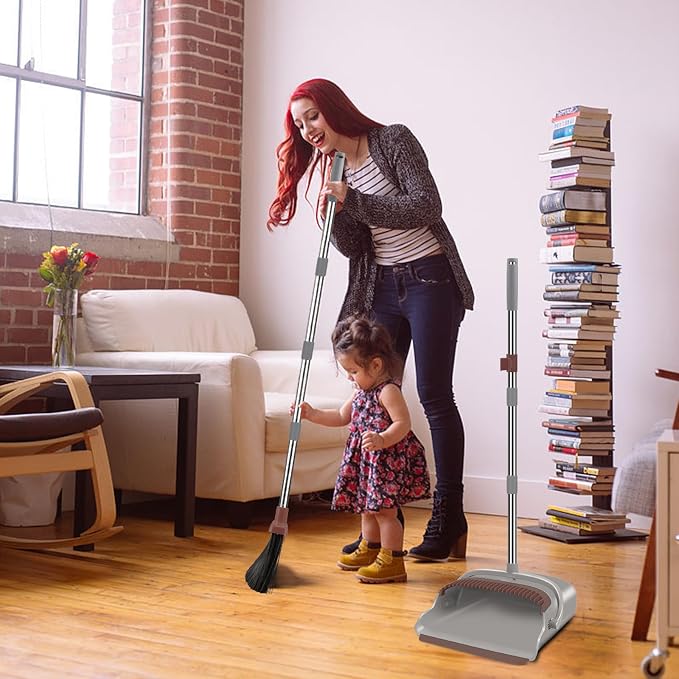 Upgrade Broom and Dustpan Set, Self-Cleaning - Image 7
