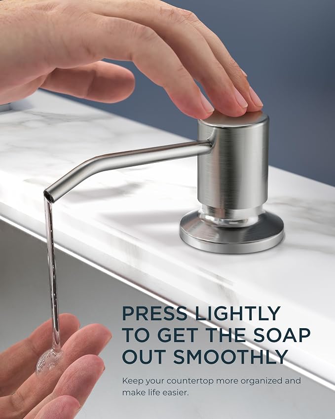 FORIOUS Kitchen Faucet with Soap Dispenser, Single Handle, Brushed Nickel | - Image 4