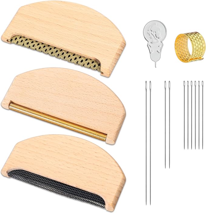 LemonRoad 3 Pcs Wooden Lint Comb 3 Styles Manual Portable Sweater Comb Manual by Unknown