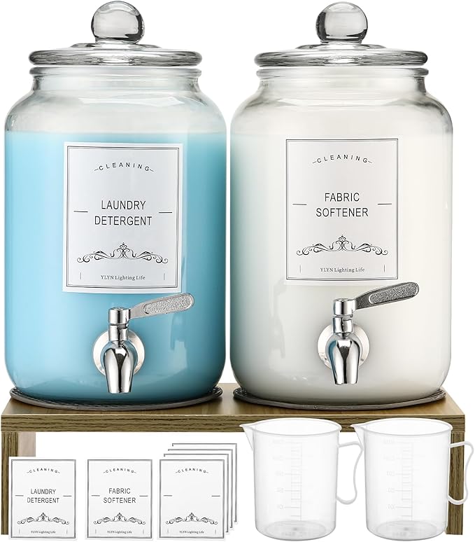 2-Pack Glass Laundry Detergent Dispenser by CYYKDA