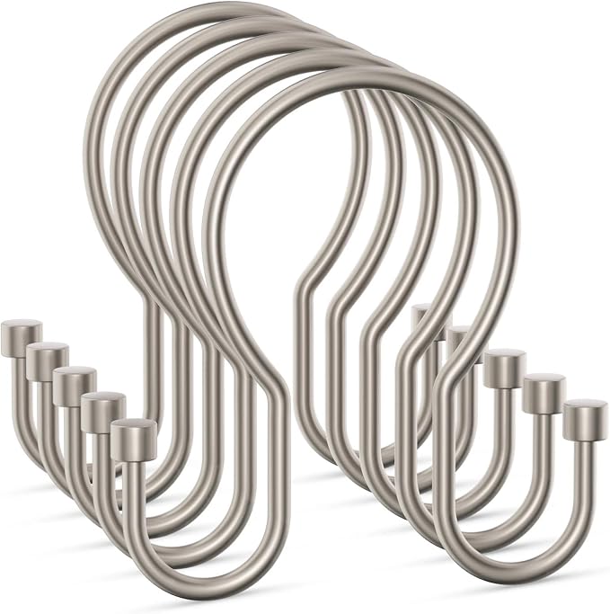 Goowin 24 Pack Shower Curtain Hooks, Simple Shower Curtain Rings, Sturdy Shower by Goowin