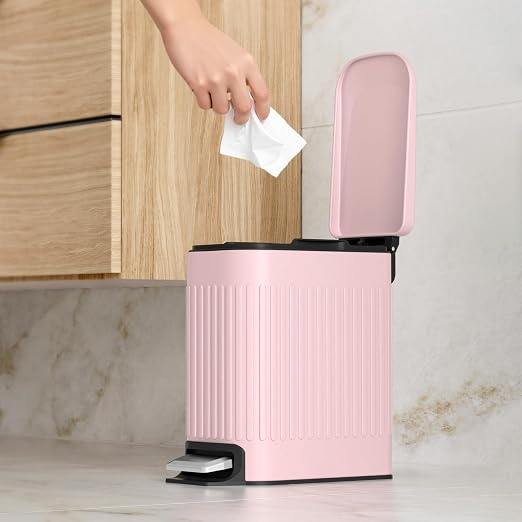 TrashAid Slim Bathroom Trash Can - Image 7
