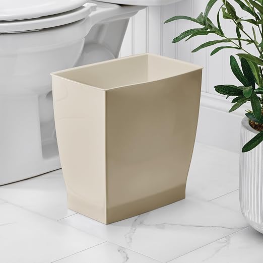 iDesign Small Plastic Bathroom Trash Can, - Image 3