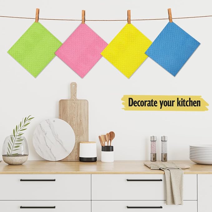 MoLKENE Swedish Dishcloths for Kitchen, 6 Pack Cellulose Sponge Cloths | - Image 2