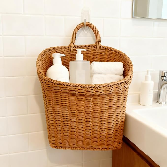Hanging Basket for Wall Hanging Wicker Wall Baskets for Storage, Space-Saving - Image 6