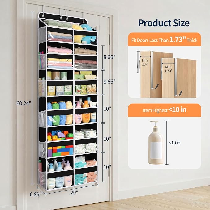 Yecaye 6 Tier Over The Door Organizer, Door Organizer - Image 2