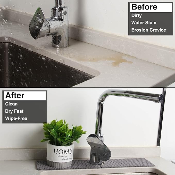 18'' Kitchen Sink Faucet Absorbent Mat, Fabric | Sink Splash Mat|Faucet Drip - Image 2