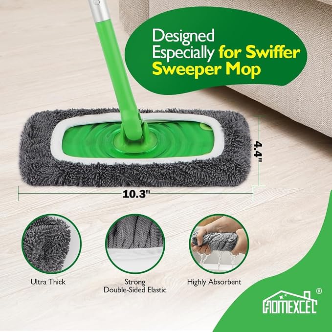 HOMEXCEL Reusable Microfiber Mop Pads Compatible - Image 3