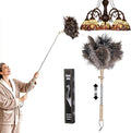 Extendable Ostrich Feather Duster, Natural Ostrich Feathers Long Handle Duster by Unknown