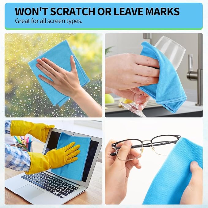 Microfiber Glass Cleaning Cloth, 6 Pack Window Glass Cleaning Rags, Reusable - Image 6
