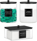 Glass Jars and Acrylic Dryer Sheet Holder, Laundry Pods Container by TIPGO