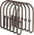 AmazerBath Shower Curtain Hooks, Simple Bronze Double Shower Curtain Hooks Rust by AmazerBath