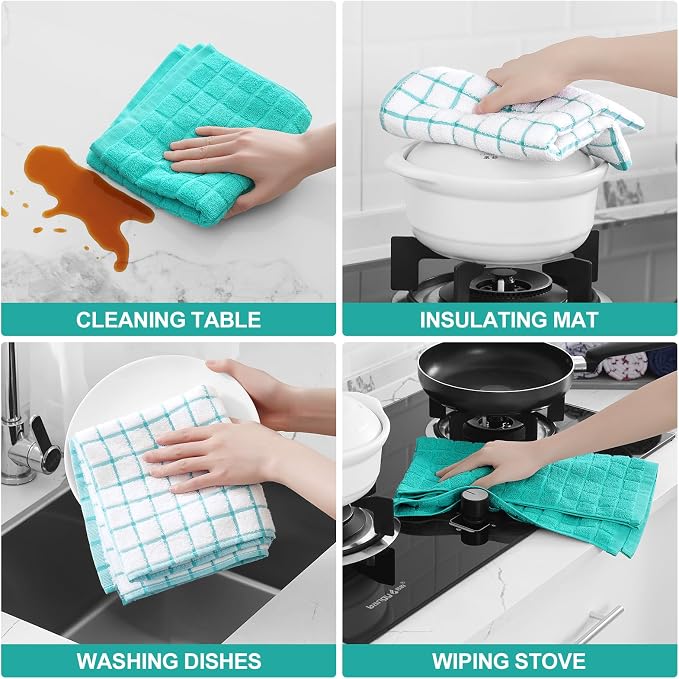 Homaxy Large Premium Cotton Kitchen Towels 16"x 28", 6 Pack - Image 4