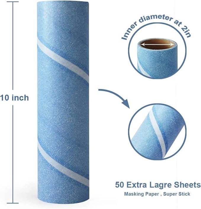 Leo Large 10-Inch Wide Lint Roller Refills 6 Rolls 300 Ultra-Wide Sheets - Image 2