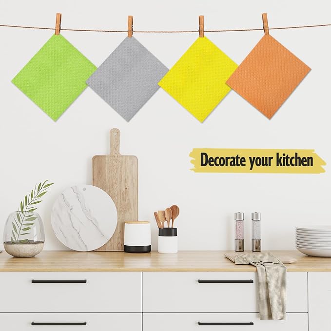 MoLKENE Swedish Dishcloths for Kitchen, 6 Pack Cellulose Sponge Cloths | - Image 2