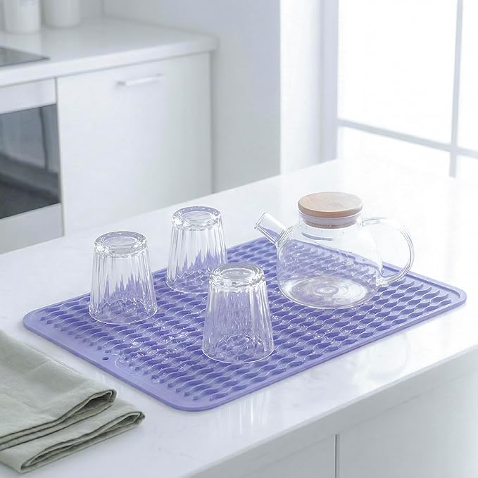 MicoYang Silicone Dish Drying Mat — Quick-Dry Ridges Counter & Sink Pad - Image 6
