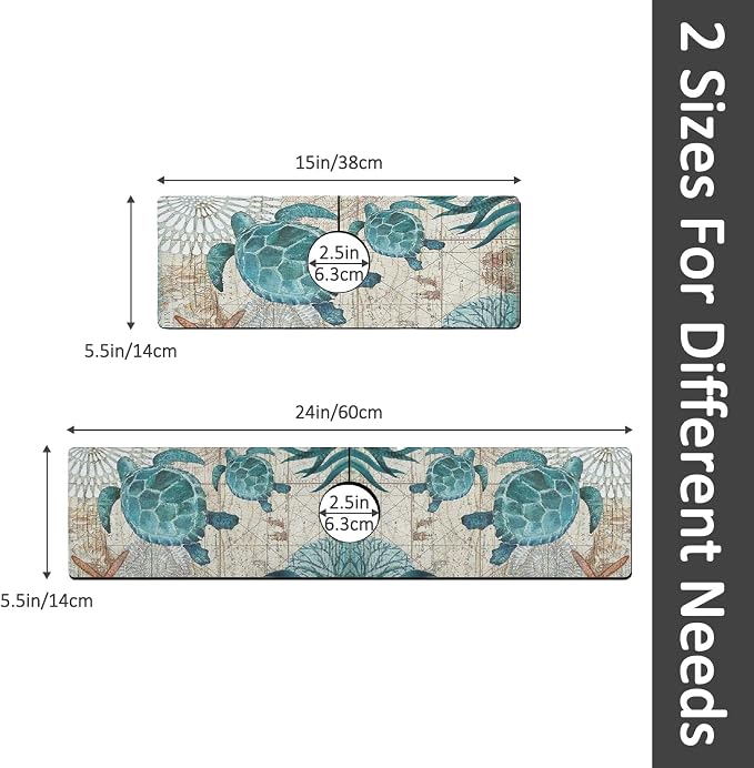 2PCS 24" X 5.5" Kitchen Sink Splash Guard Faucet Mat Sea Turtles Super - Image 2