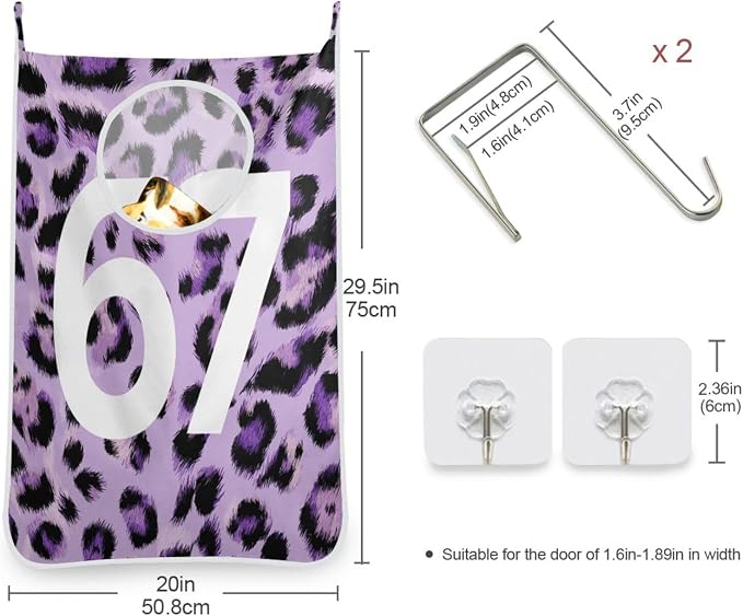 2PCS Hanging Laundry Hamper Bag Over the Door Laundry Hamper Wall Hamper Large - Image 3