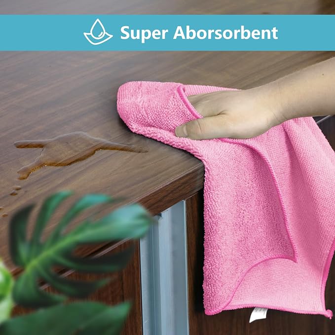 HOMEXCEL 50PK Microfiber Cleaning Cloth, Cleaning Rag - Image 3