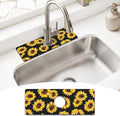 Vintage Black Sunflowers Kitchen Sink Splash Guard Faucet Mat, Faucet Non-Slip by puwbnhj