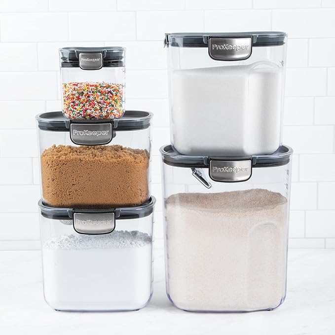 ProKeeper+ Airtight Food Storage Container Set – Clear Plastic Flour and Sugar - Image 5