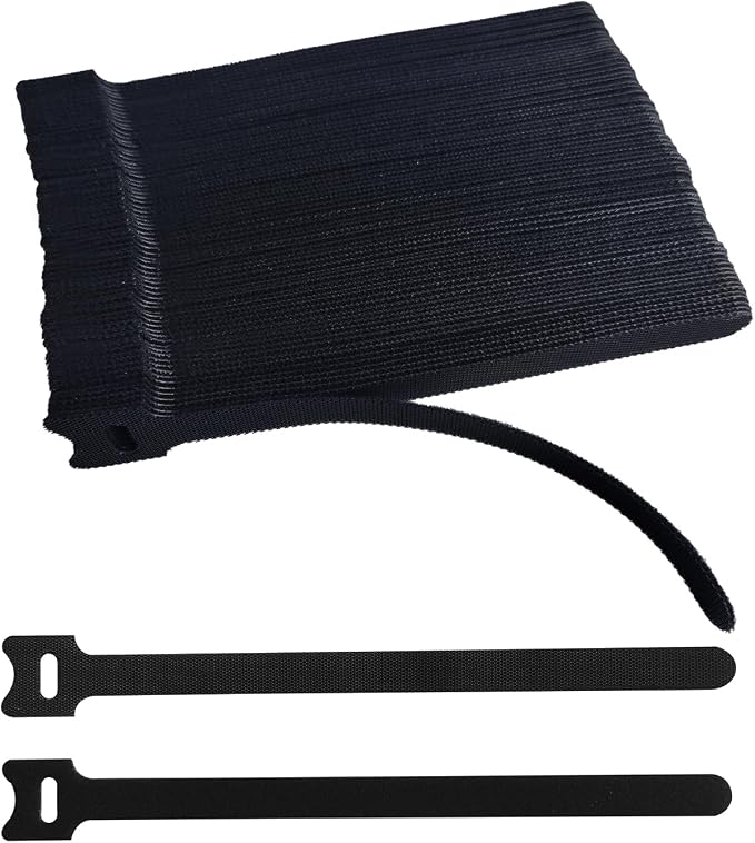 8 Inches 100PCS Black Reusable Cable Ties, Cable Organizer, Cord Wrap and Hook by Unknown