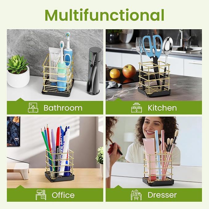 Toothbrush Holders for Bathroom, Stainless Steel, Detachable, 3 Slot | Easy to - Image 7