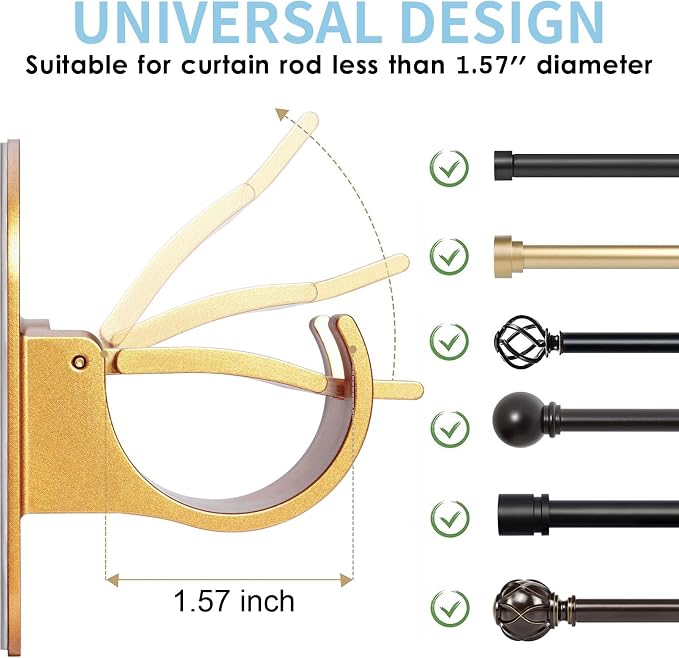 No Drill Self Adhesive Curtain Rod Hook - Image 2