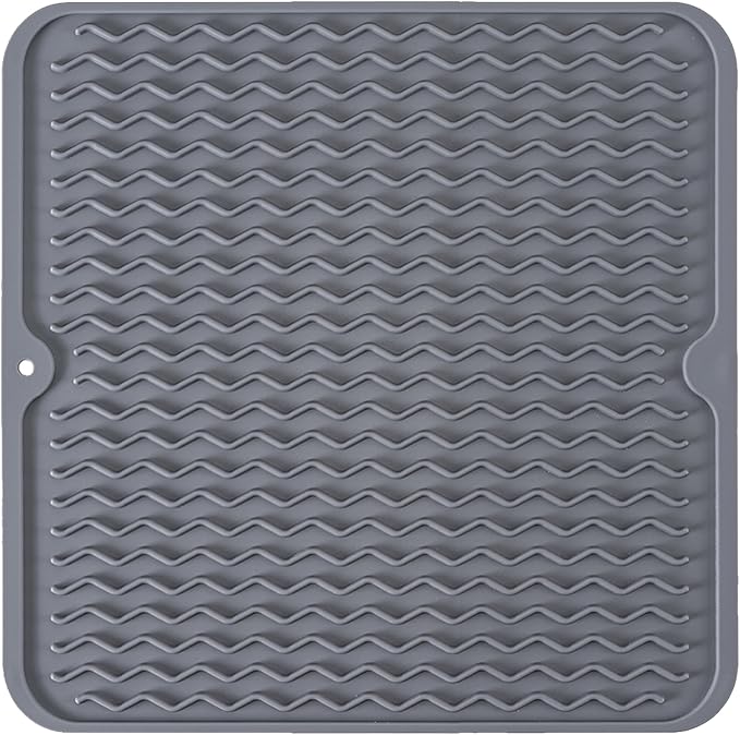 Silicone Dish Drying Mat, Non-Slip Easy Clean Sink Mat, Large Heat-resistant by MODENGKONGJIAN
