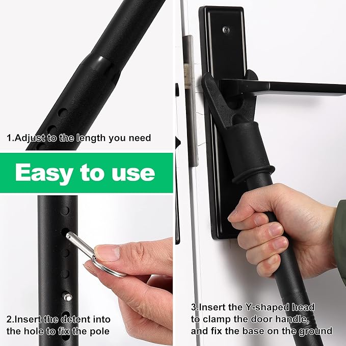 Sliding Glass Door Lock & Door Stoppers Security Bar Keep Your Home Security - Image 6
