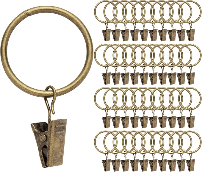 40 Pack Rings Curtain Clips Rustproof Metal Window Drapery Decorative Clips by Fivebop
