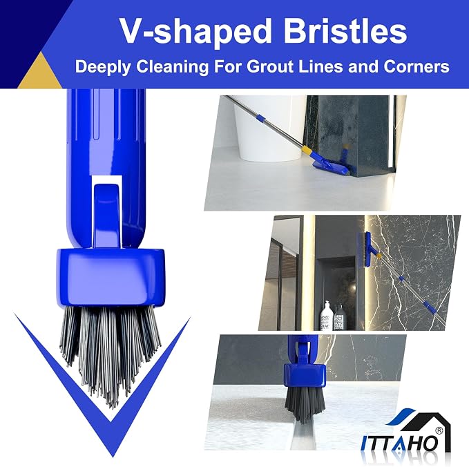 12" Wide Floor Scrub and Grout Brush Set - Image 2