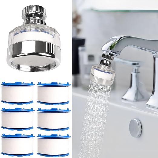 7Pcs Sink Water Filter with Filter Elements Set, Universal Sink Faucet Filter by Dexspoeny